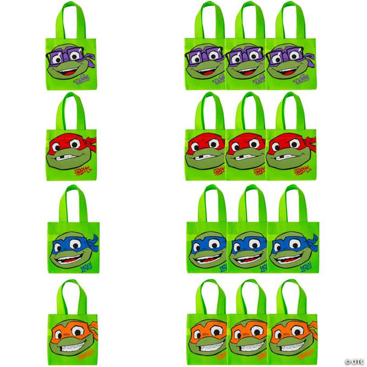 6" x 6" Mini Teenage Mutant Ninja Turtles™ Character Nonwoven Tote Bags – 12 Pc.
