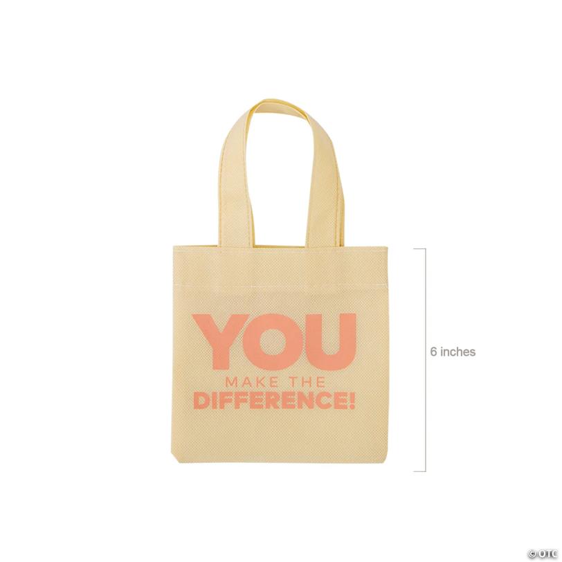 6" x 6" Mini You Make the Difference Appreciation Nonwoven Totes - 12 Pc.