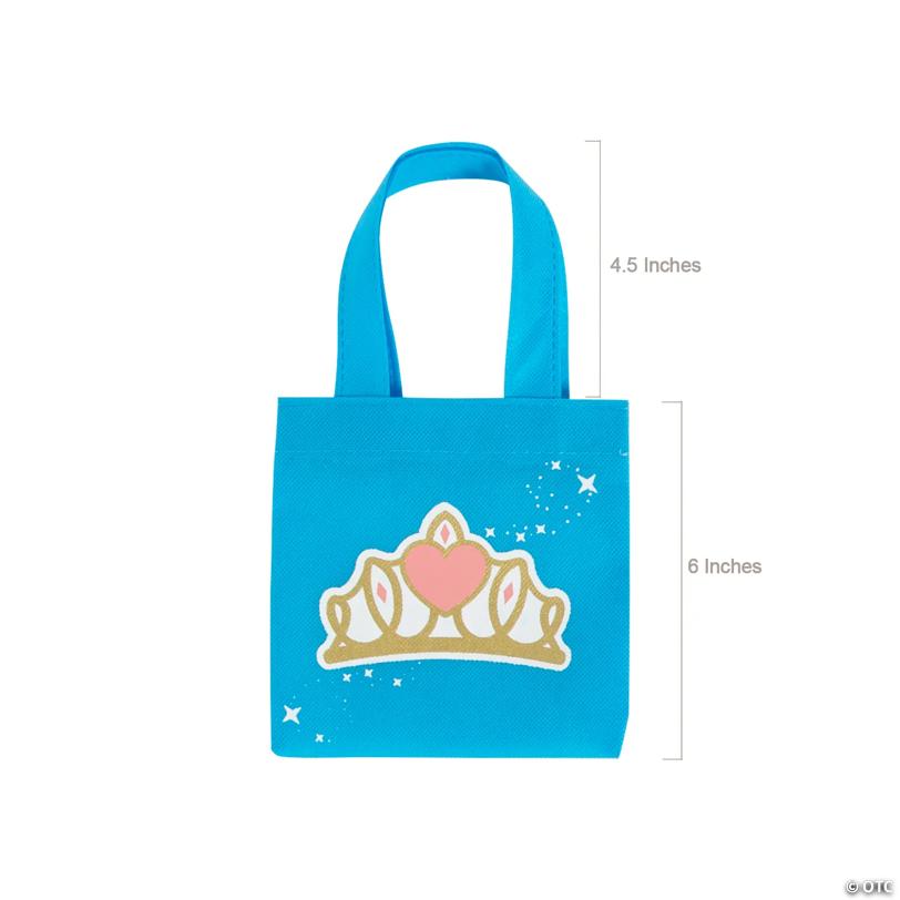 6" x 6" Nonwoven Mini Princess Party Tote Bags - 12 Pc.