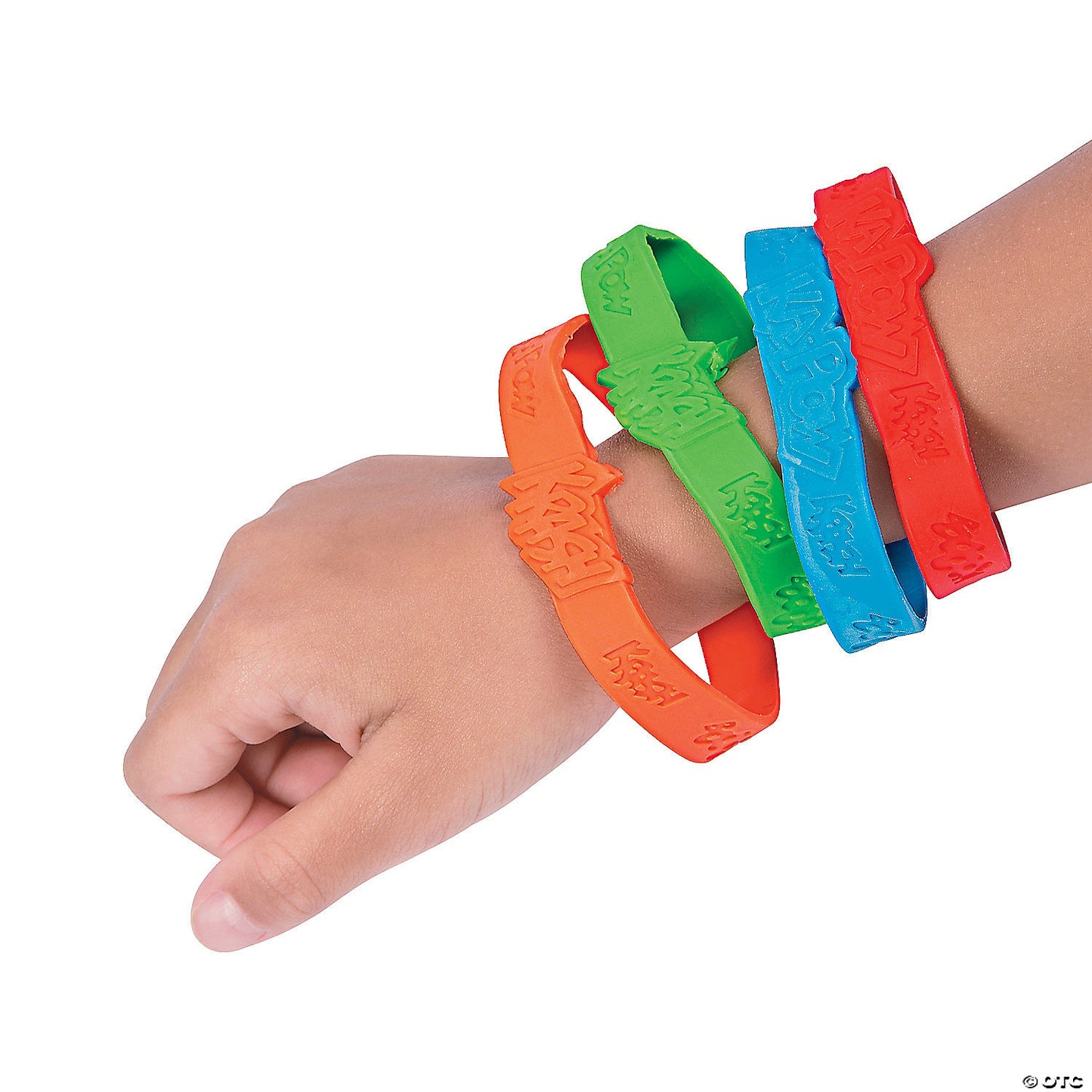 7 1/4" Superhero Comic Book Sound Effects Rubber Bracelets - 24 Pc. | USA Decoration®