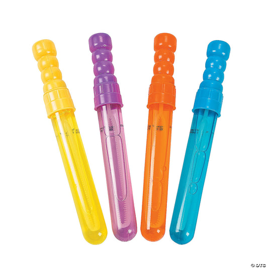 7" Mini Solid Color Plastic Outdoor Bubble Wands - 12 Pc. | USA Decoration®