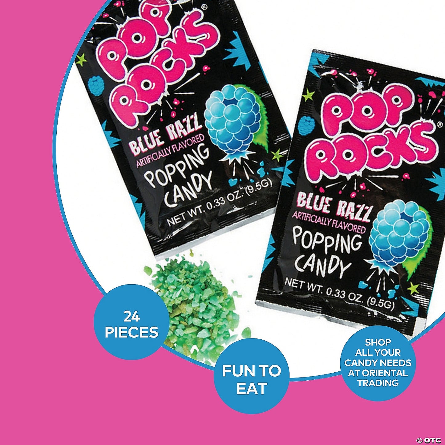 7 oz. Pop Rocks Blue Raspberry Popping Candy Packs - 24 Pc. | USA Decoration®