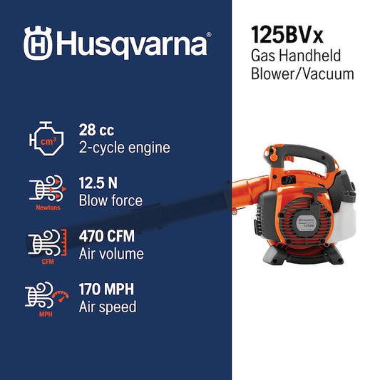 125BVX 28-cc 2-cycle 470-CFM 170-MPH Gas Handheld Leaf Blower