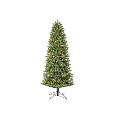 7-ft Colorado spruce Pre-lit Slim Artificial Christmas Tree with Color Changing LED Lights | USA Decoration®