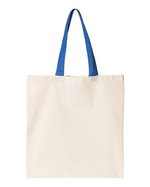 Contrast-Color Handle Tote | 100% Cotton Canvas Tote Bag | USA Decoration