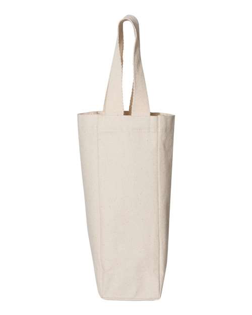 Single Wine Tote | 100% Cotton Canvas Wine Carrier | USA Decoration