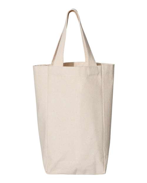 Double Wine Tote | 100% Cotton Canvas Wine Carrier | USA Decoration