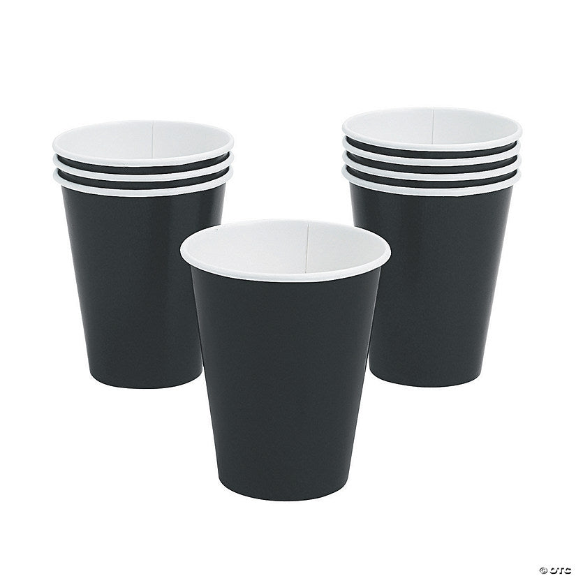 9 oz. Black Disposable Paper Cups - 24 Ct. | USA Decoration®