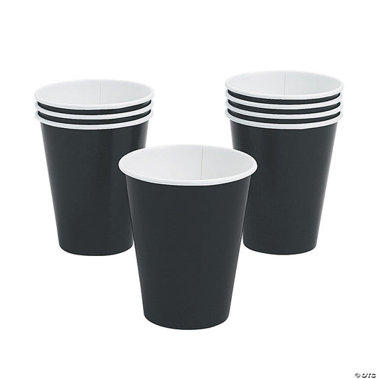9 oz. Black Disposable Paper Cups - 24 Ct. | USA Decoration®