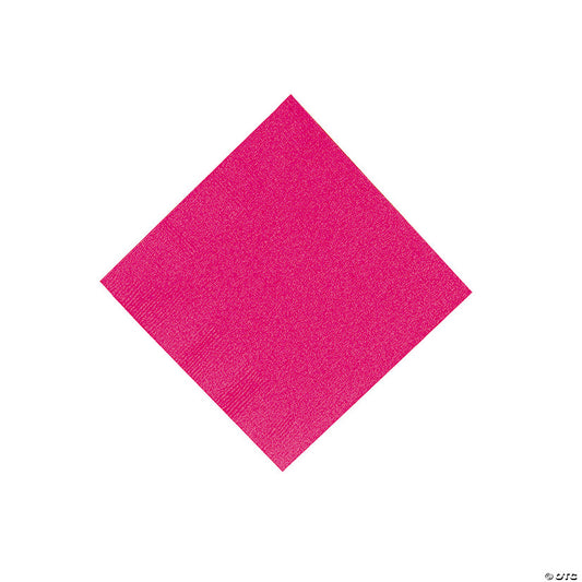 5" Bulk 50 Ct. Hot Pink Disposable Paper Beverage Napkins