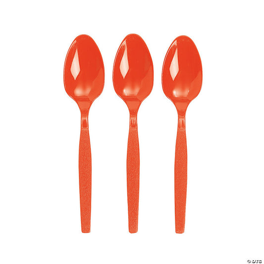 Bulk 50 Ct. Orange Plastic Spoons | USA Decoration®