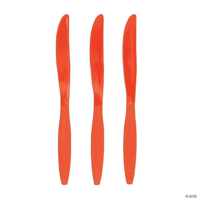 Bulk 50 Ct. Orange Plastic Knives | USA Decoration®