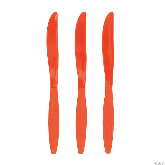 Bulk 50 Ct. Orange Plastic Knives | USA Decoration®