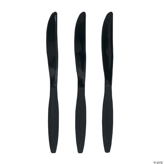 Bulk 50 Ct. Black Plastic Knives | USA Decoration®