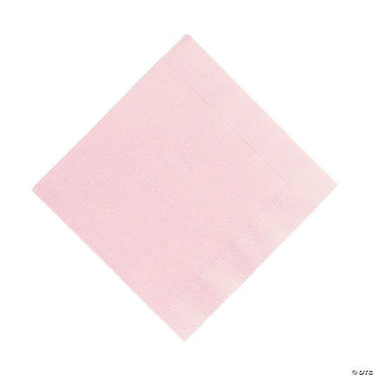 6 1/2" Bulk 50 Ct. Light Pink Disposable Paper Luncheon Napkins