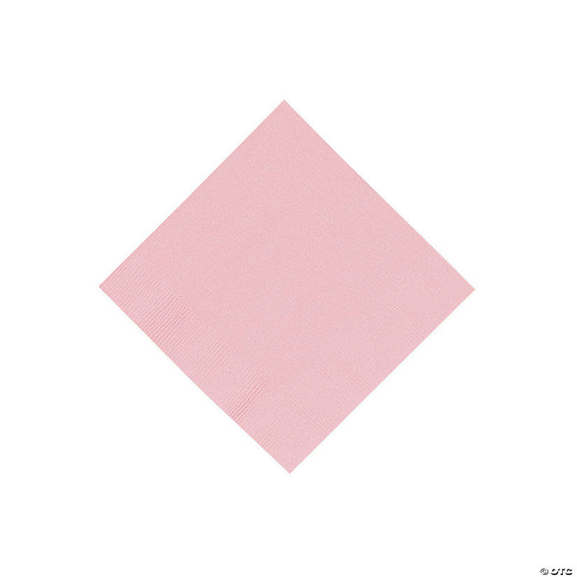 5" Bulk 50 Ct. Classic Pink Disposable Paper Beverage Napkins