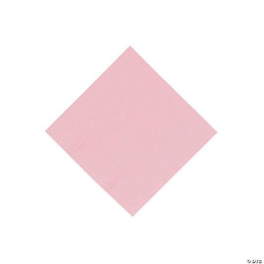 5" Bulk 50 Ct. Classic Pink Disposable Paper Beverage Napkins