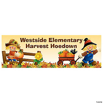 1 Piece(s): 72" x 23" Harvest Hoedown Fall Custom Banner - Medium | USA Decoration®