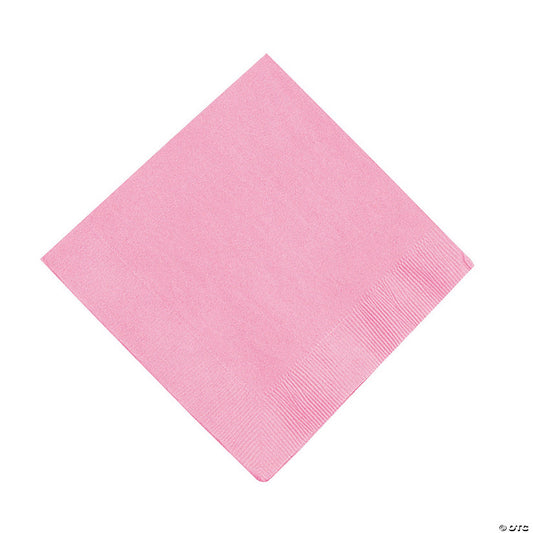 6 1/2" Bulk 50 Ct. Candy Pink Disposable Paper Luncheon Napkins
