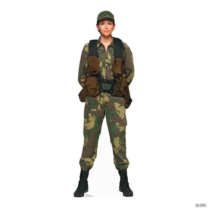 70" Female Soldier Cardboard Cutout Stand-Up
