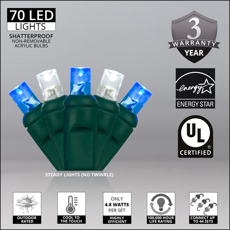 70 Light Christmas LED String Lights