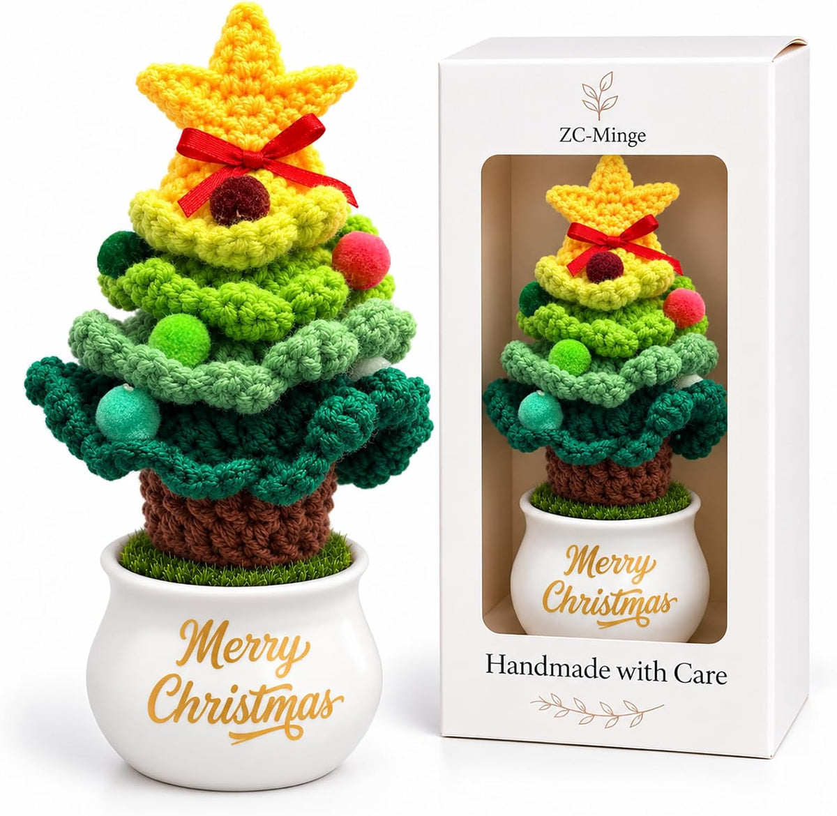 Crochet Christmas Tree Gifts for Women, Friends, Coworkers, Christmas Decor