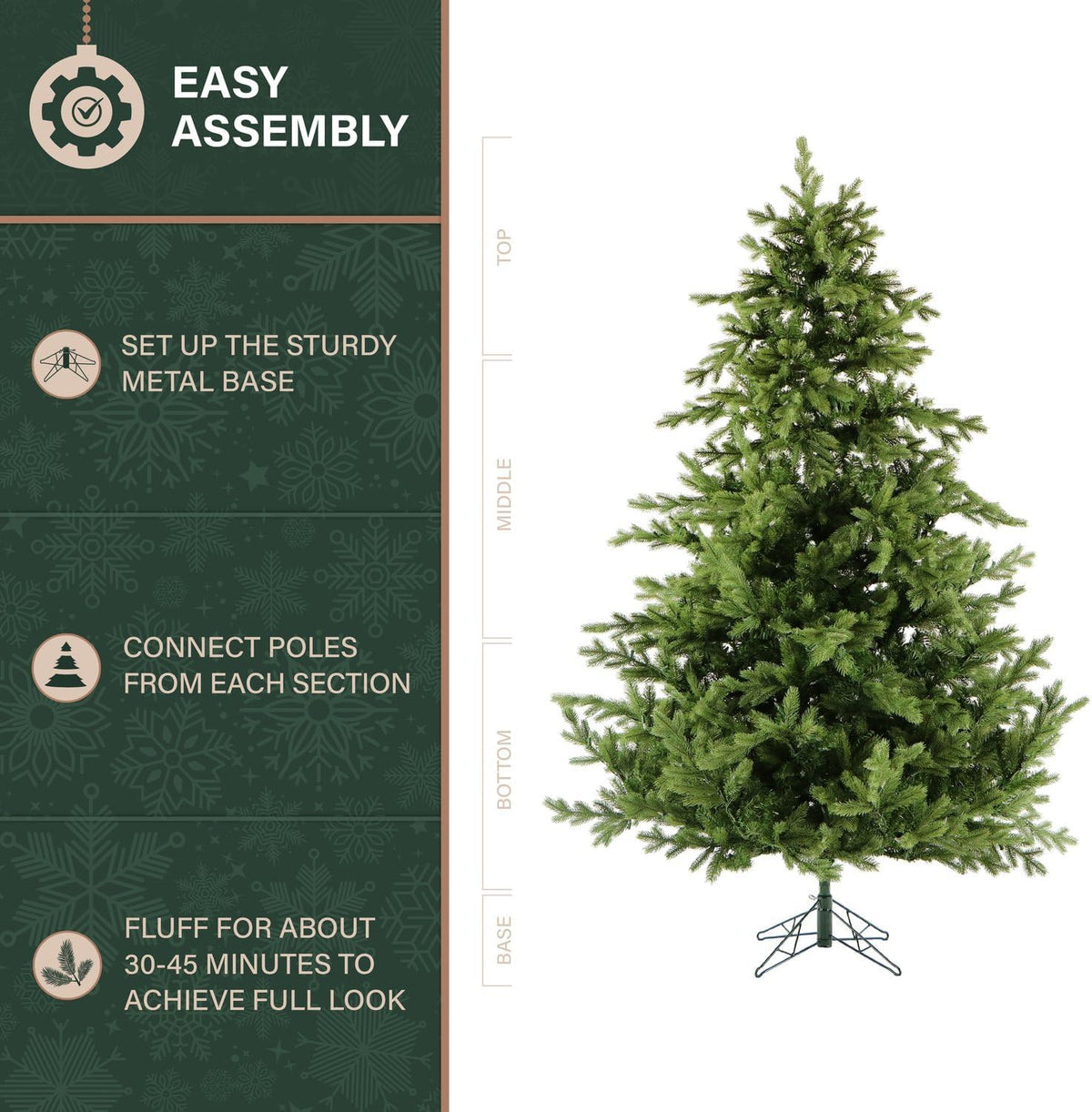 Fraser Hill Farm 9-Ft. Foxtail Pine Christmas Tree with Stand, Unlit