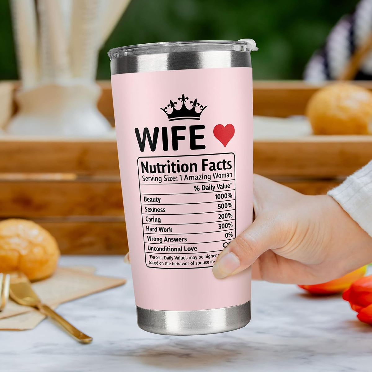 KatAndNat Gifts for Wife from Husband - Wedding Anniversary for Women, Christmas, Birthday, Mothers Day Gifts for Wife - Romantic Wife Gift for Her - 20 Oz Pink Tumbler