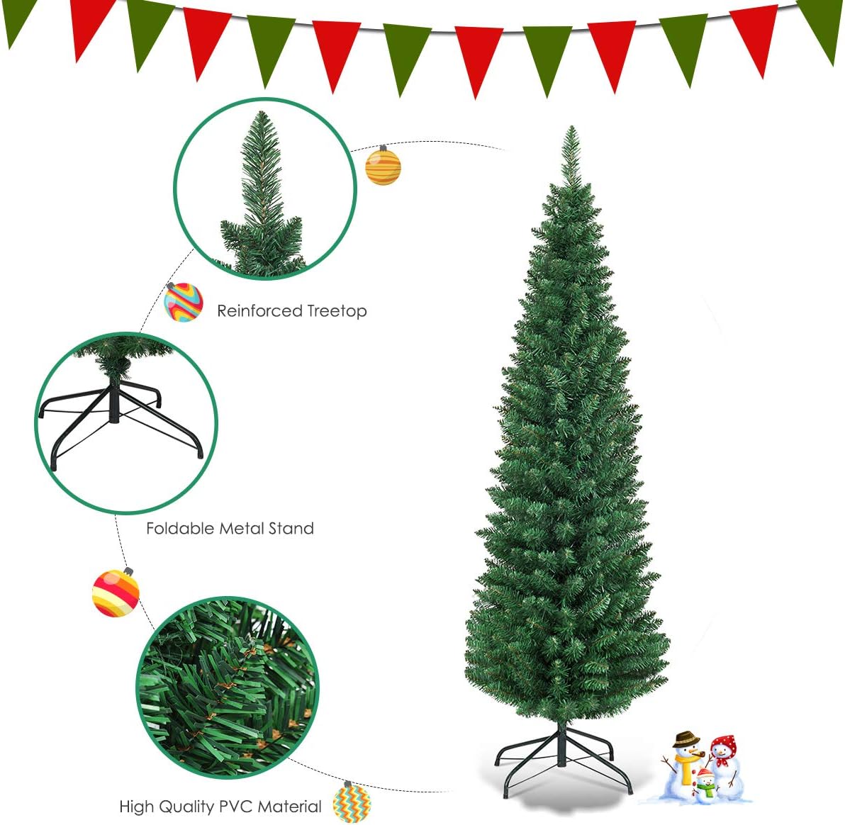 6.5ft Pencil Christmas Tree | USA Decoration