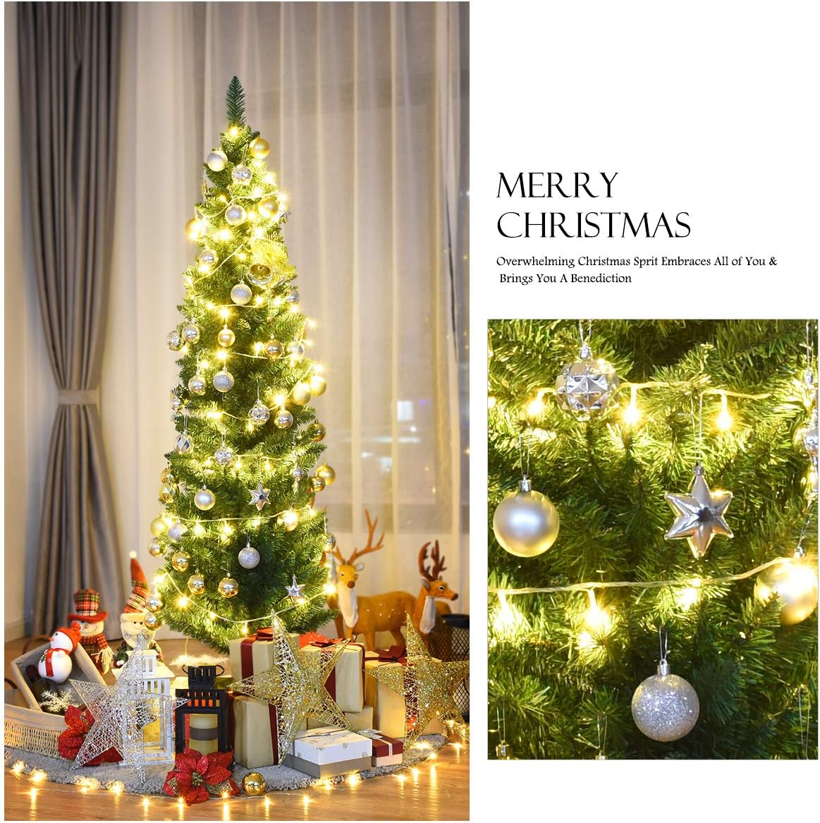 6.5ft Pencil Christmas Tree | USA Decoration