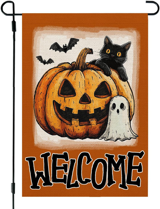 12×18 in Double-Sided Halloween Garden Flag Jack O’Lantern Welcome Décor | USA Decoration®