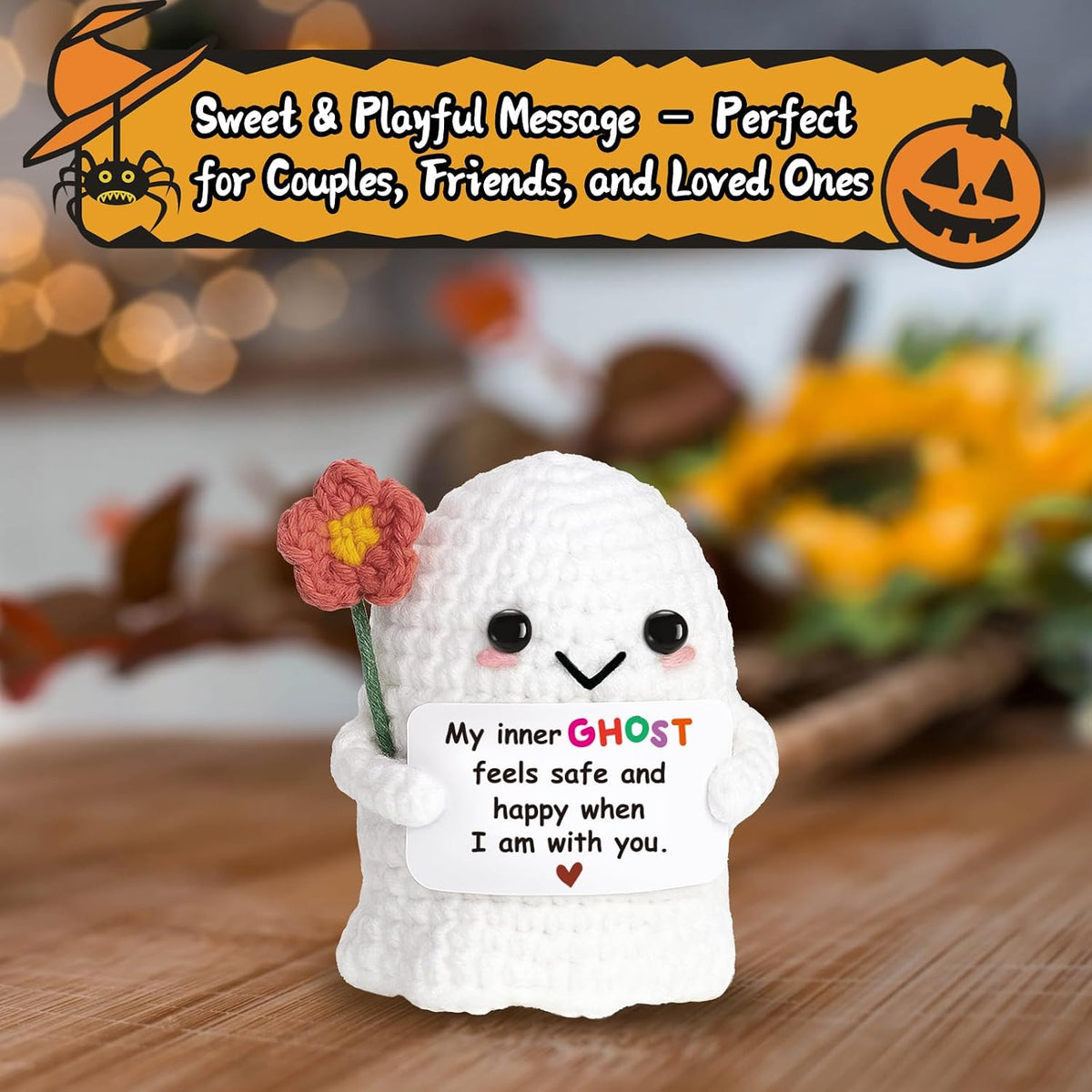 Unique Heartfelt Gift for Women Bestie Friends Pocket Hug Crochet Ghost