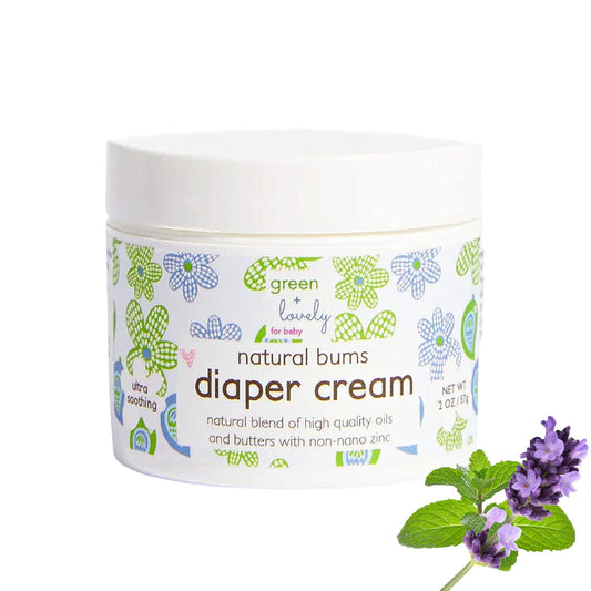 Natural Bums Diaper Rash Cream Chemical-Free Organic Shea Butter & Coconut with Calming Lavender Chamomile Non-Nano High Grade