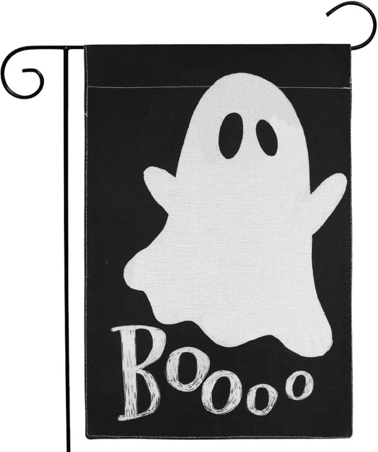 Ghost Garden Flag 18.5×12.2? Double-Sided Halloween Yard Banner | USA Decoration®