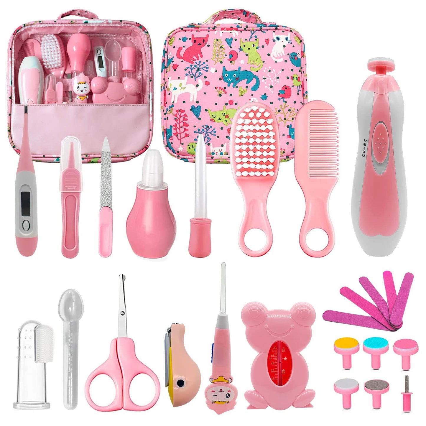 Baby Healthcare Grooming Kit 26 in 1 Electric Nail Trimmer Haircut Set for Newborns Toddlers