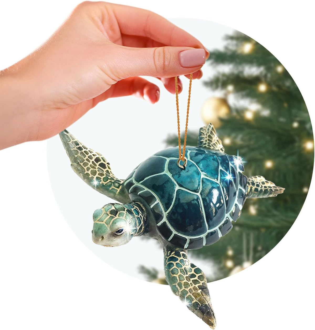 RengÃ¶ra Blue Sea Turtle Christmas Ornament, Hand-Painted and Gift Boxed