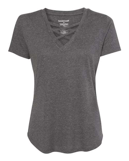 Women’s Cage Front Short Sleeve T-Shirt | USA Decoration