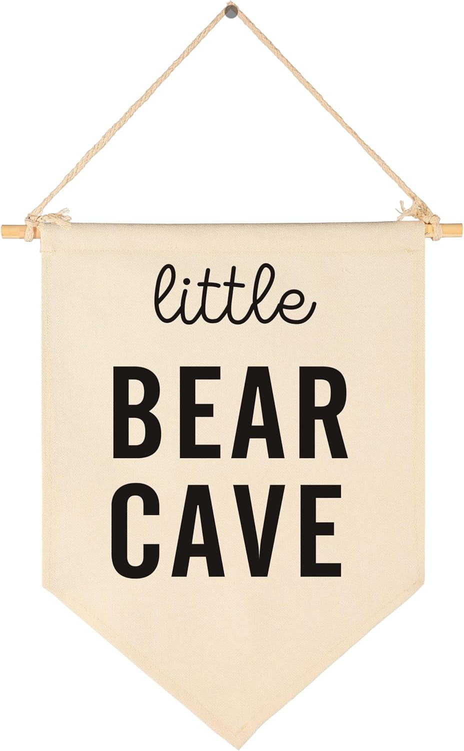 Bear Canvas Banner Flag Sign Pennant Wall Decor Gift for Baby Kid Nursery Bedroom Playroom Reading Room-Baby,Shower,Birthday Christmas Gift-Little Bear Cave-15.4"x11"