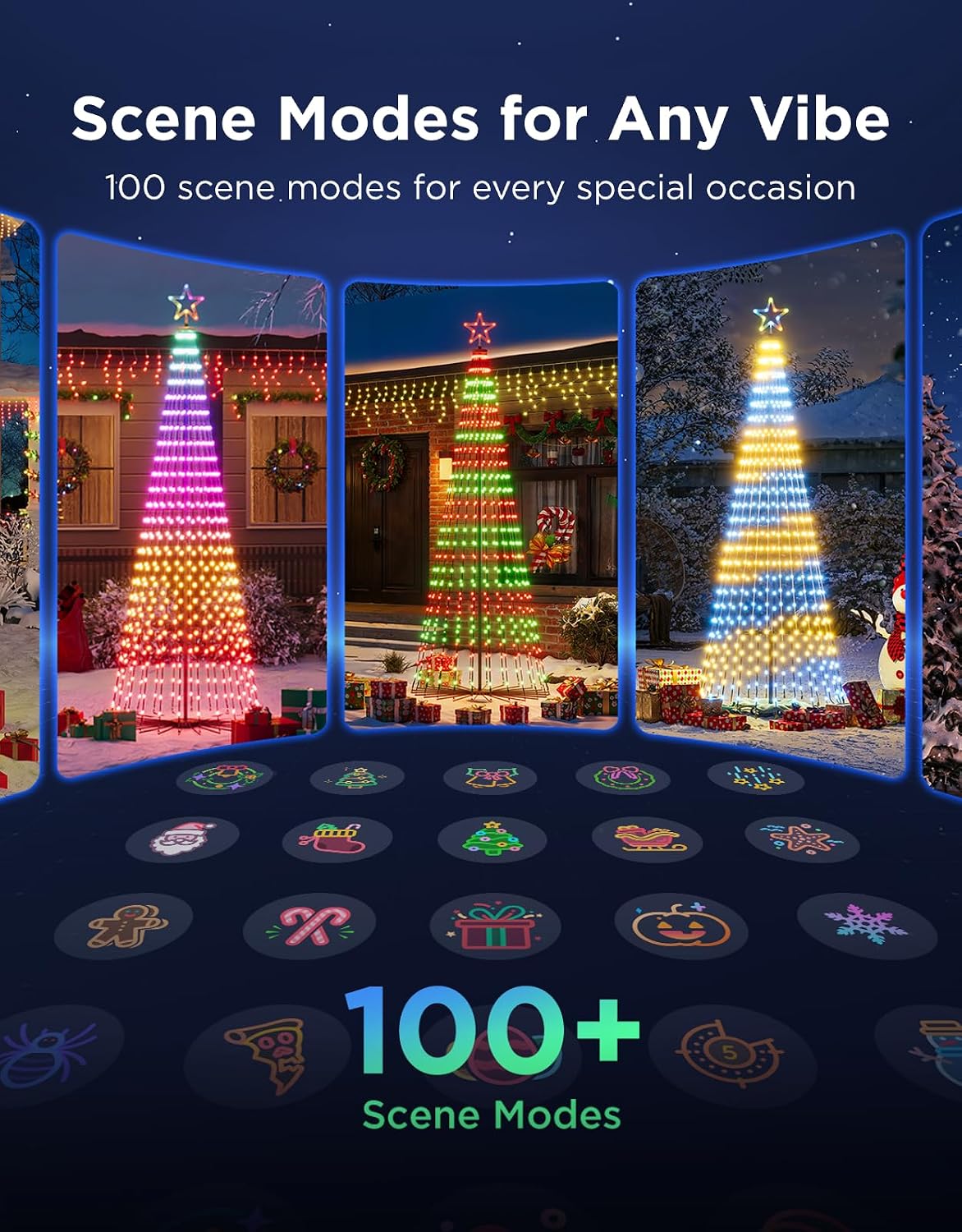 Govee Christmas Cone Tree Lights, 12ft 1210 LEDs RGBIC Christmas Tree Light