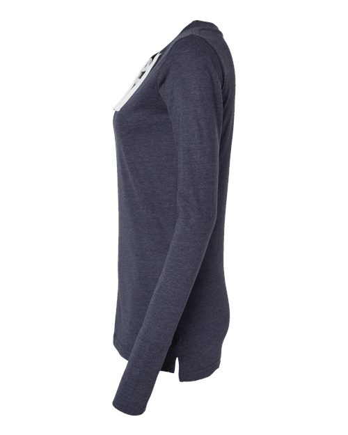 Women's Fine Jersey Lace-Up Long Sleeve T-Shirt | USA Decoration