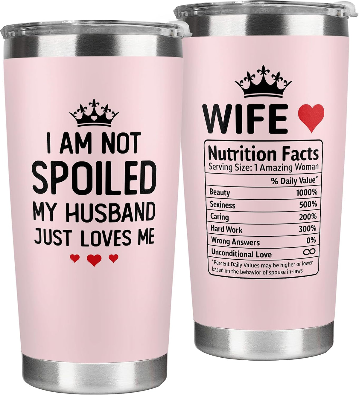 KatAndNat Gifts for Wife from Husband - Wedding Anniversary for Women, Christmas, Birthday, Mothers Day Gifts for Wife - Romantic Wife Gift for Her - 20 Oz Pink Tumbler