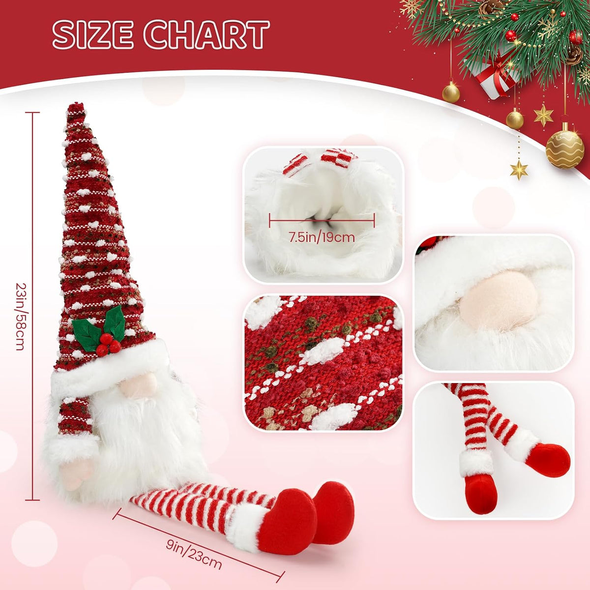 Gnome Christmas Tree Topper Plush Ornaments