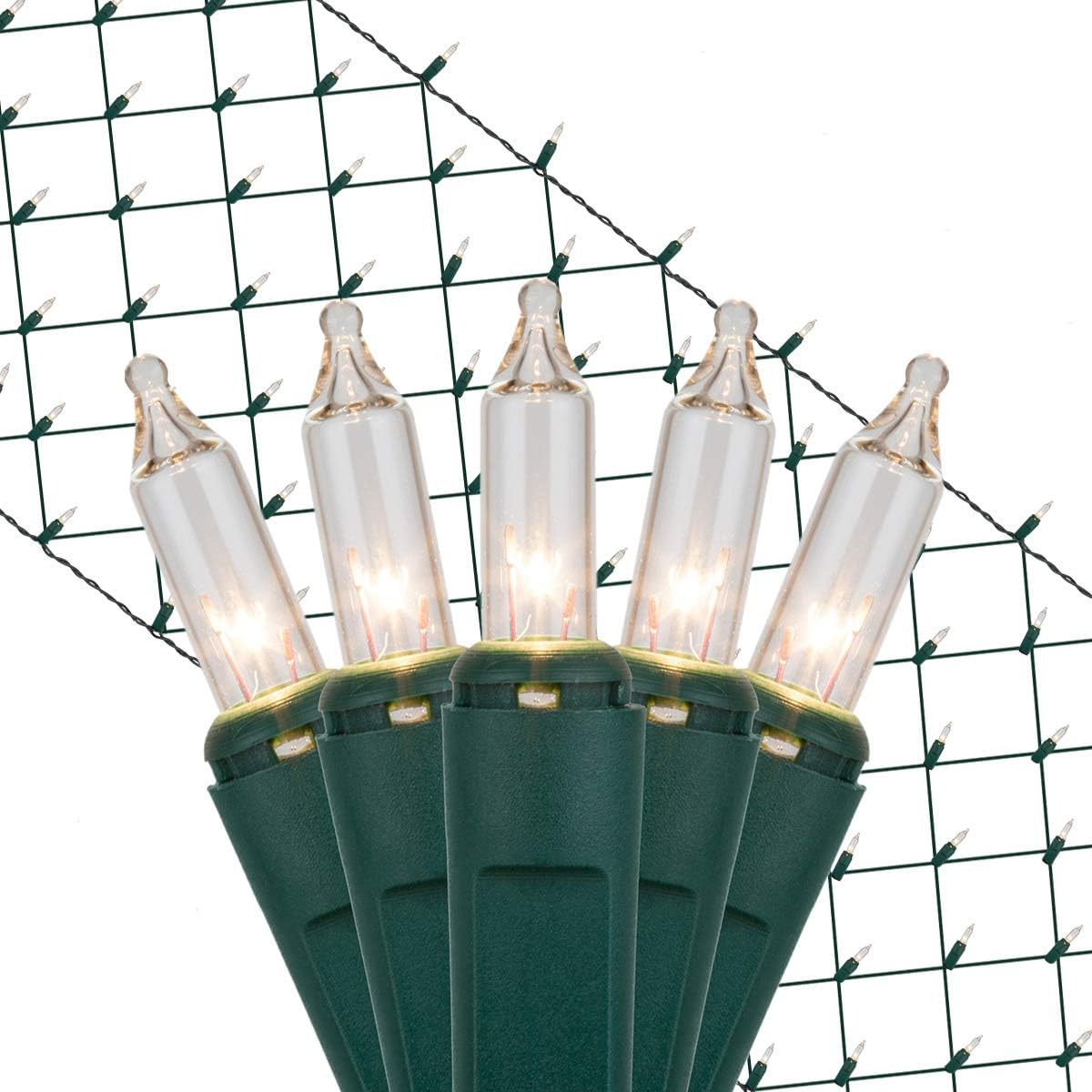 Clear Christmas Trunk Wrap Lights with 100 Lamps on Green Wire, 2' x 8'