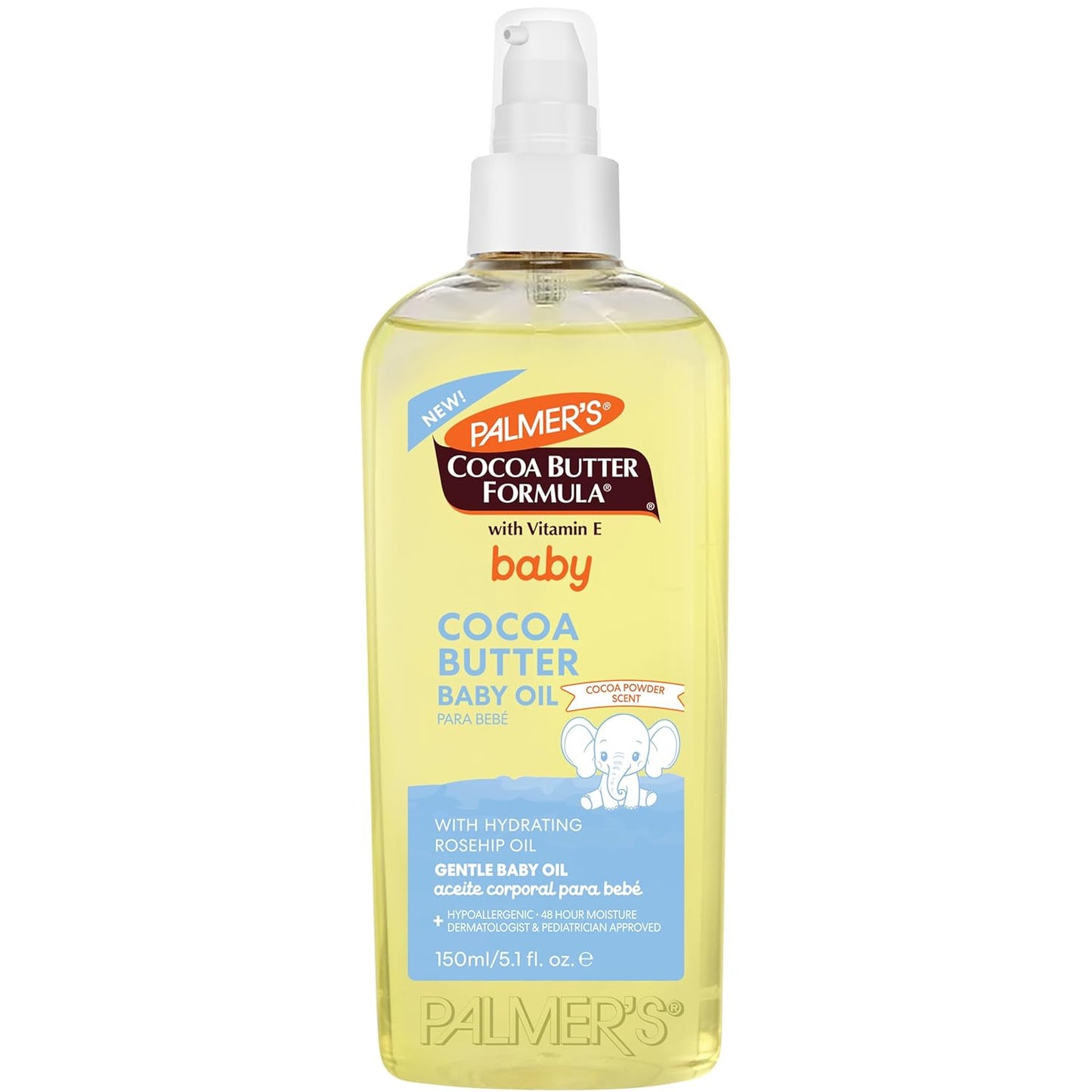 Gentle Baby Oil with Cocoa Butter and Vitamin E for Soft Skin 5.1 oz