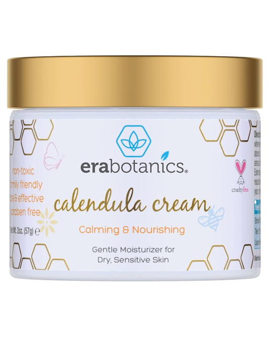 Soothing Calendula Cream for Babies Natural Moisturizer with Cocoa Butter & Rosemary | Gentle Face & Body Lotion for Sensitive Skin