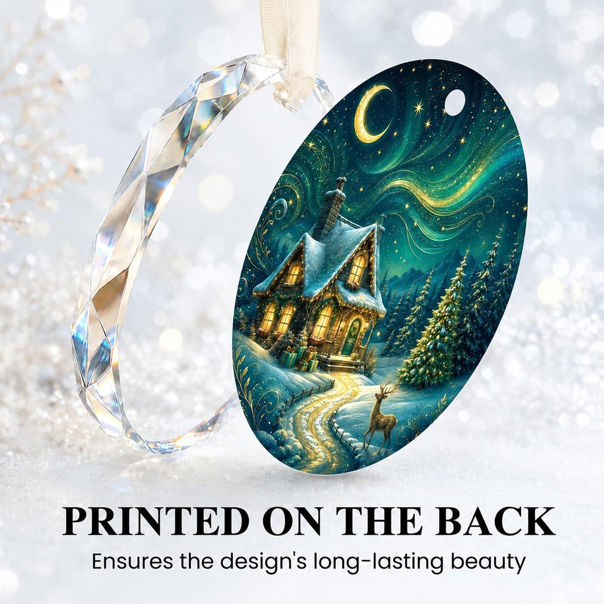 Starry Night Christmas Ornaments 2026, Glass Northern Lights Ornament