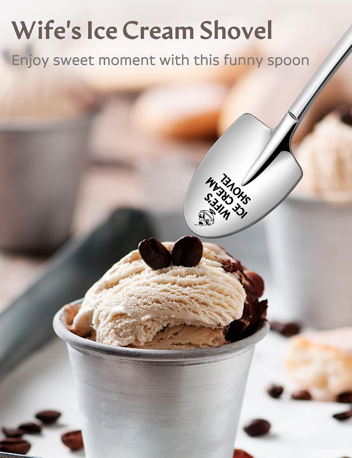Wife's Ice Cream Shovel, Anniversary Birthday Mothers Day Gifts for Wife