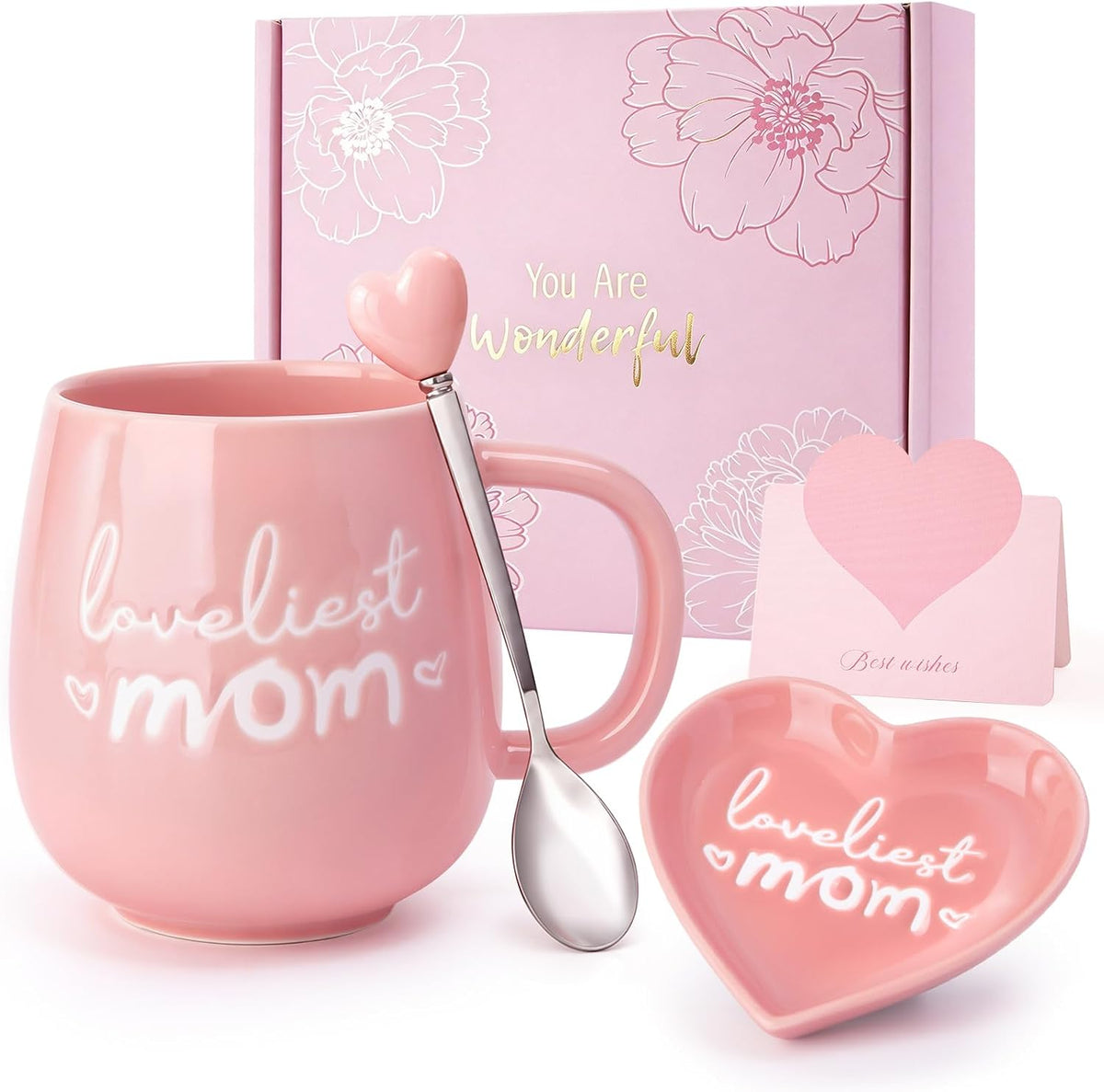 Birthday Gifts For Mom Coffee Mug From Daughter 14oz Heart Trinket Dish