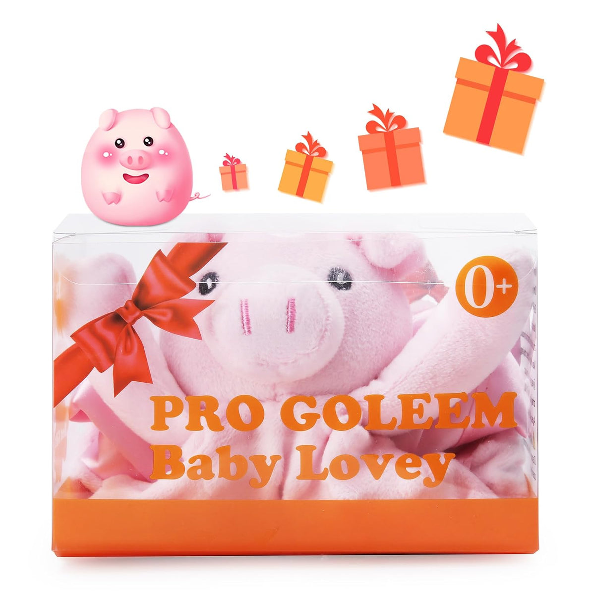 Pro Goleem Pig Loveys for Babies, Soft Security Blanket Baby Snuggle Toy Newborn Stuffed Animals Christmas Baby Gifts for Boys and Girls, 16 Inch