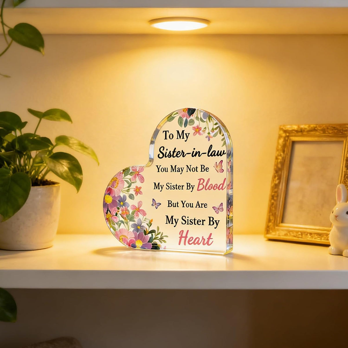 Sister In Law Birthday Gifts from Sister Brother Acrylic Heart Decoration